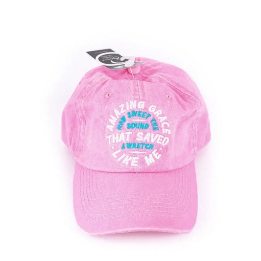 "Discover the hat that expresses your unique personality and style." Hat - Pink - "Amazing Grace"