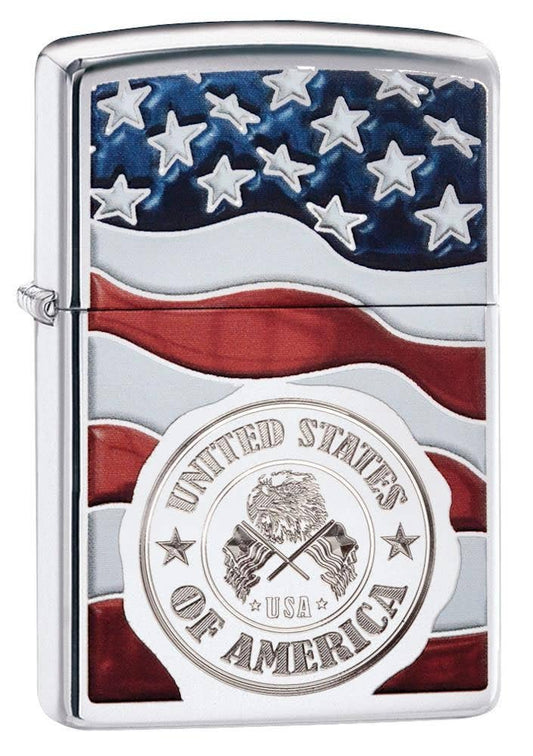 "Join the Zippo revolution – where every flick is an act of rebellion." 250 American Stamp on Flag