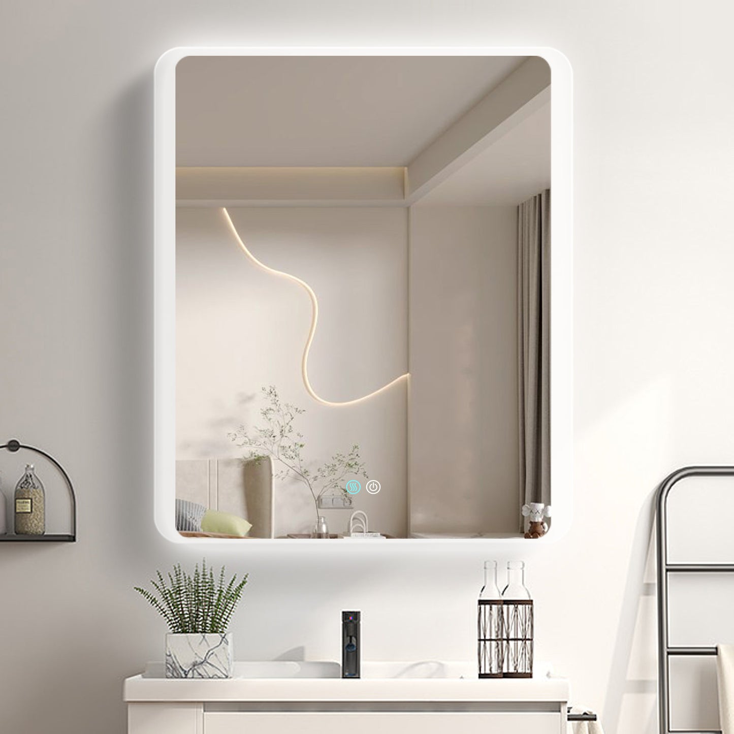 30 x 36 LED Mirror for Bathroom, LED Vanity Mirror, Adjustable 3 Color, Dimmable Vanity Mirror with Lights, Anti-Fog, Touch Control Wall Mounted Bathroom Mirror,Vertical