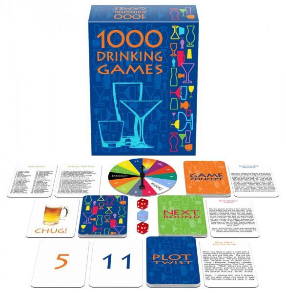 "Drink responsibly, play recklessly: It's game o'clock!" with 1000 Drinking Games