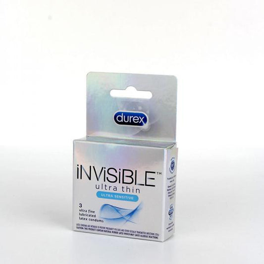 "Protect your pride, cover your ride!" with Durex Invisible Ultra Thin Ultra Sensitive Latex Condoms 3pk