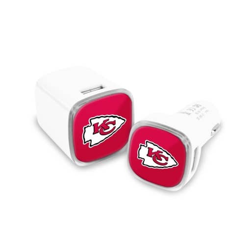 NFL Kansas City Chiefs Car and Wall Charger 2Pk