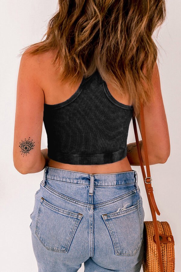 light grey ribbed mineral wash racerback cropped tank top