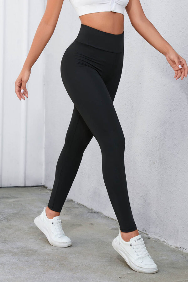 black criss cross tummy control high waist leggings