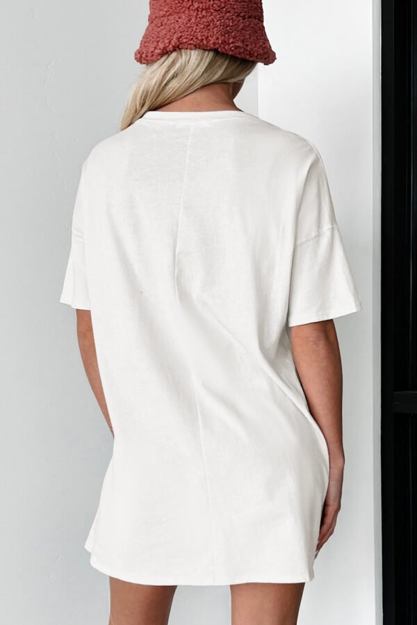 black solid color round neck basic tunic t shirt