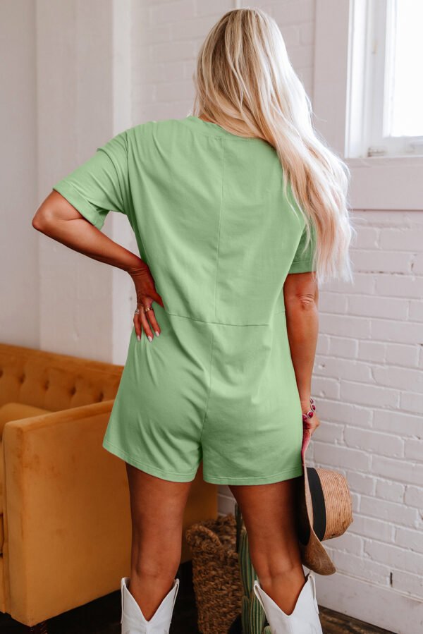 myosotis loose half sleeve v neck knit romper