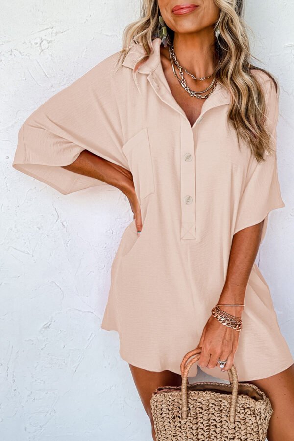 black half button collared loose romper