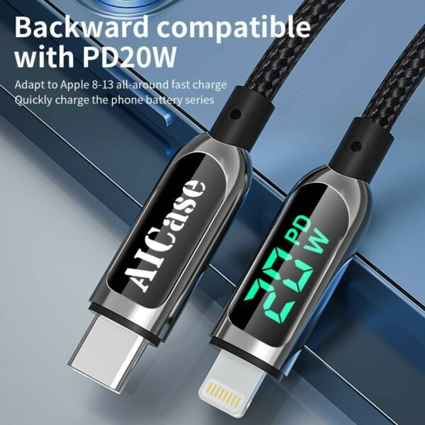 20w pd fast charging cable usb c to lighting for iphone
