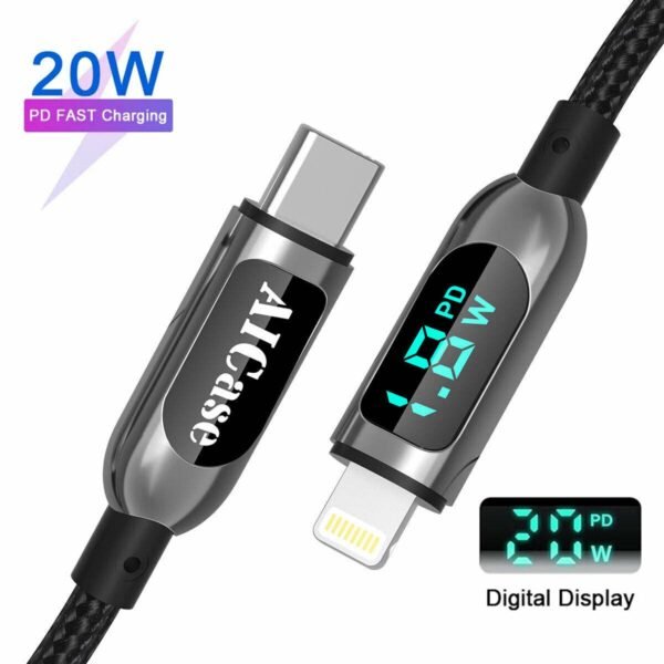 20w pd fast charging cable usb c to lighting for iphone