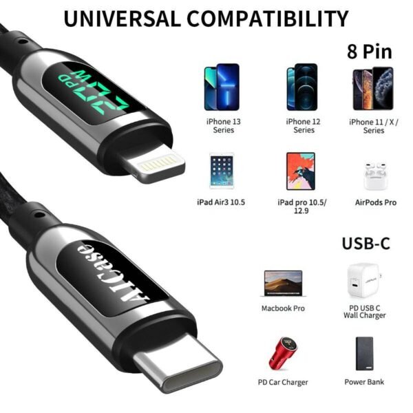 20w pd fast charging cable usb c to lighting for iphone