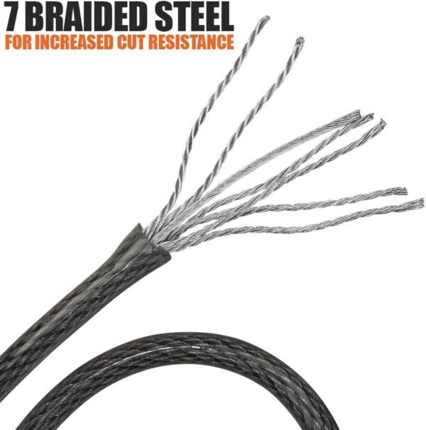3 packs of 2 bv 15ft braided steel security cable with loops, total cable count 6