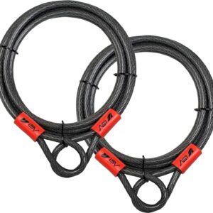 3 PACKS OF 2 BV 15FT Braided Steel Security Cable with Loops, Total cable count 6