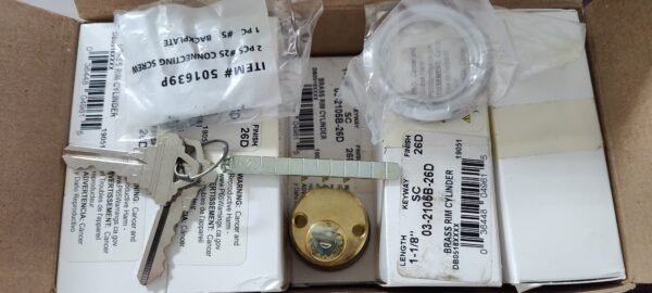 03 2105b 26d brass rim cylinder sc keyway 26d finish 1 1/8" (10 pak)