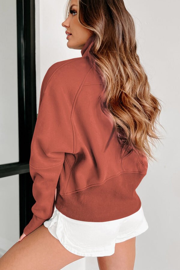 gray fleece lined zip up stand collar thumbhole sleeve sweatshirt