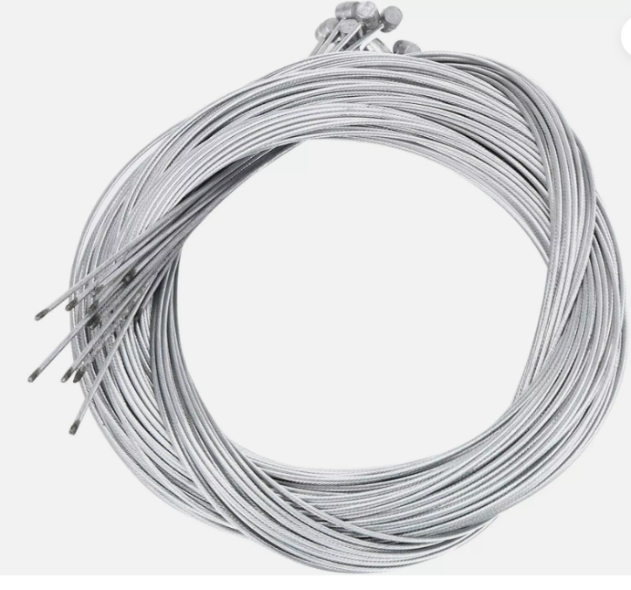 2m long bicycle brake cable and cable cap end set, 5 packs of 10 cables each