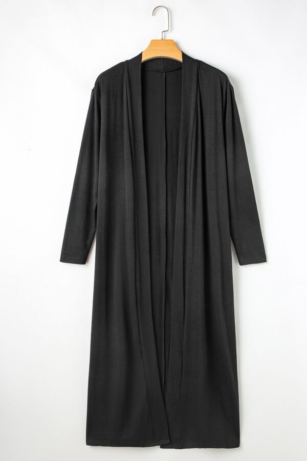black split long cardigan and skinny pants lounge set