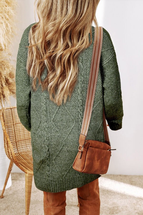 parchment cable knit drop shoulder loose fit sweater dress