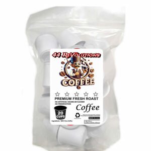44 revlutions 20 pack single serve cups coffee pods medium roast