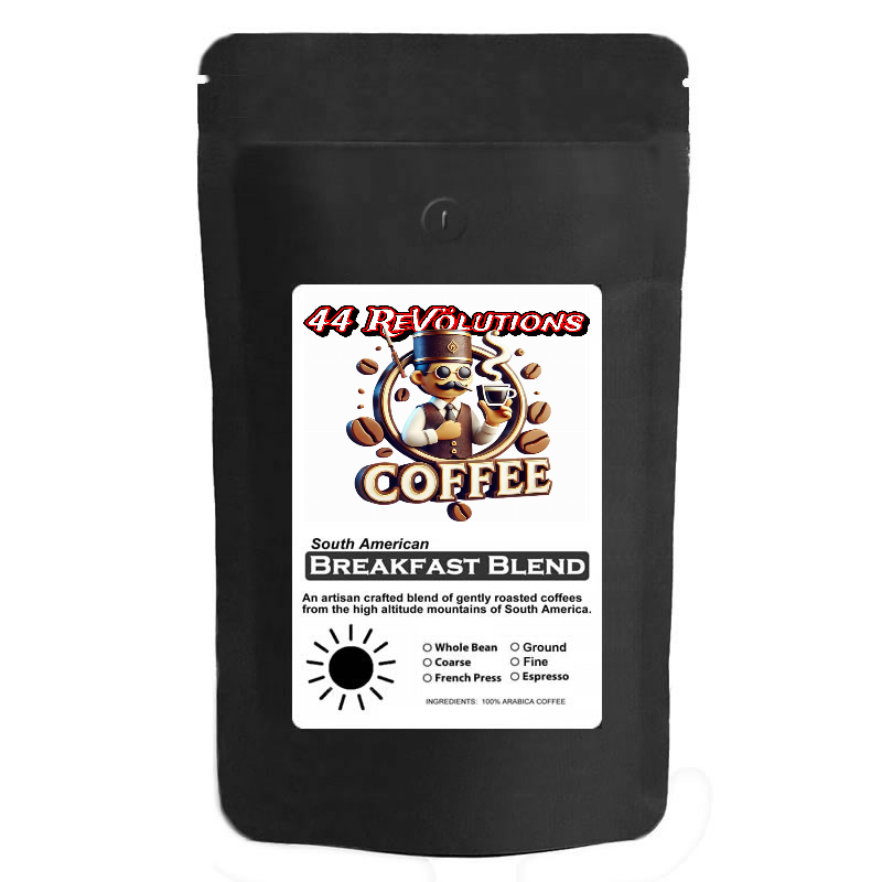 44 revlutions breakfast blend coffee light roast whole bean 1 lb