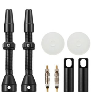 corki Cycles Tubeless Presta Valve Stem 55 mm with 2PCS Valve Core and 2PCS Remover Tool Black 55mm/2.17 inch