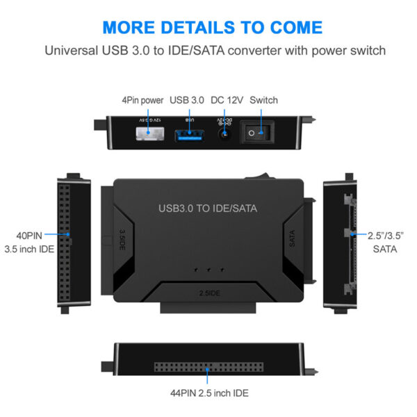 USB Easy Drive Cable SATA Easy Drive Cable USB 3.0 One to Three USB 3.0 to SATA/ide - Image 2