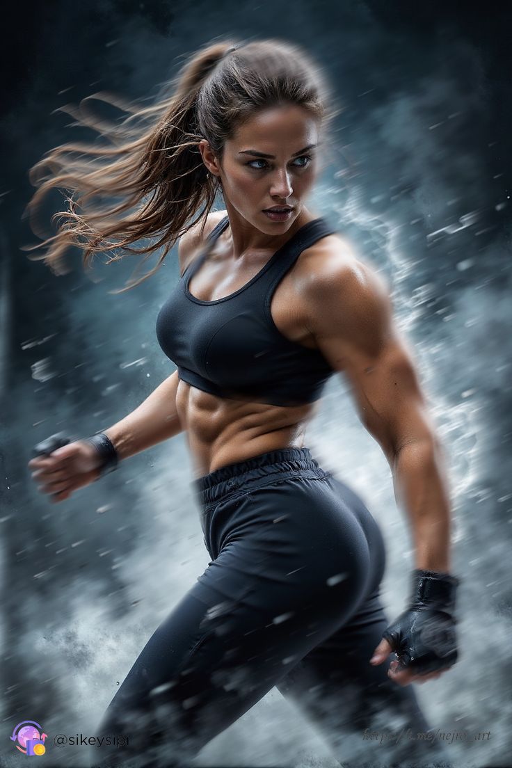 Elite Female Athlete in Motion