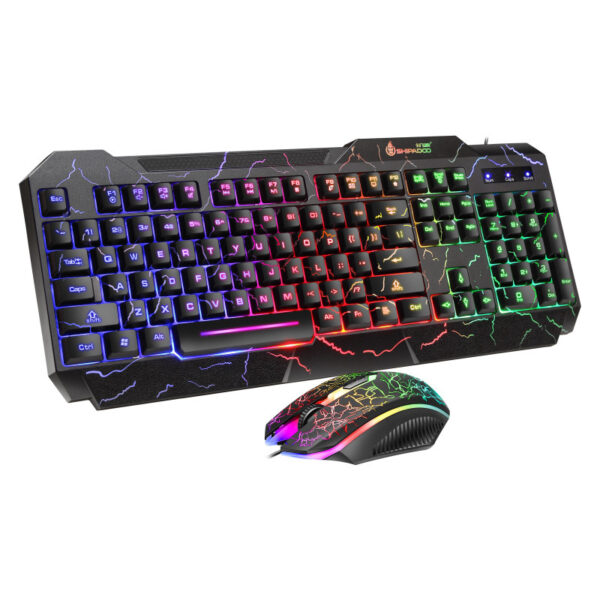 Cracked Keyboard And Mouse USB Set Business Laptop Gaming Wired Keys - Image 2