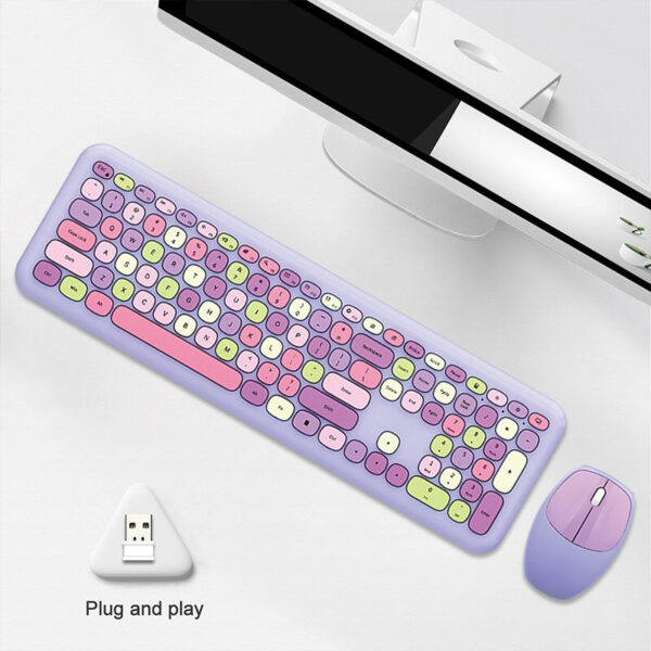 Wireless Silent Keyboard and Mouse Set Round - Image 3