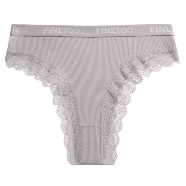 Fashionable Ladies Briefs High Slit Lace Panties Cotton - Image 4