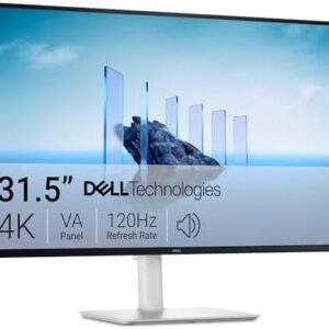 Dell 32 Plus 4K Monitor - S3225QS - 31.5-inch 4K (3840 x 2160) up to 120Hz 16:9 Display, VA Panel, AMD FreeSync Premium, 99% sRGB, 95% DCI-P3, 1500:1 Contrast Ratio, Comfortview - Ash White : Electronics