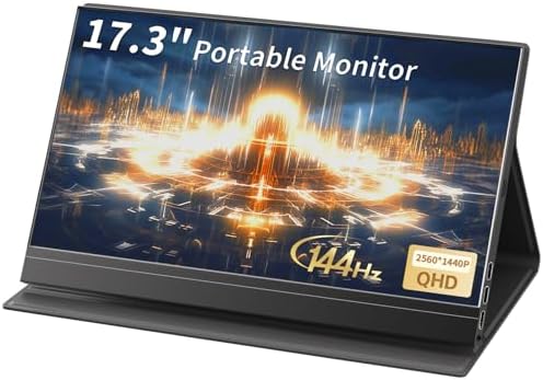StarXnDa 17.3''Portable Laptop Monitor,2.5K (2560 * 1440p) 144hz IPS HDR Gaming,HDMI USB-C Ports Magnetic Case & VESA Portable Monitor for Laptop PC Mac Switch PS5 Xbox : Electronics - Image 8