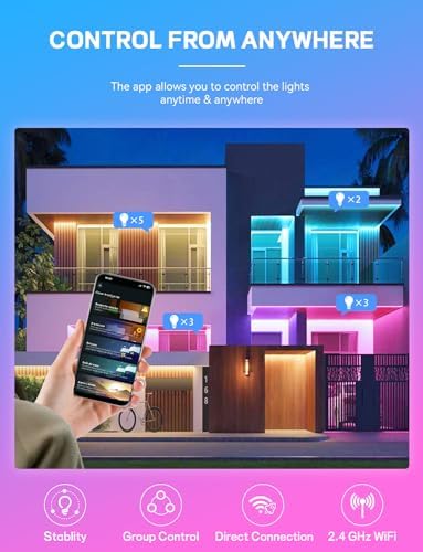 Vanance Smart Light Bulbs 4Pack with Remote, A19 E26 800LM LED Color Changing Light Bulb, WiFi & Bluetooth 5.0, Warm to Cool White, Dimmable, RGB Smart Home Lighting Work with Alexa Google Assistant - - Image 3