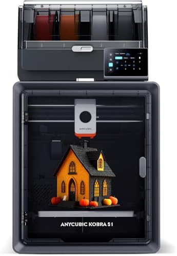 Anycubic Kobra S1 Combo Multi-Color 3D Printer, Fast 600mm/s Printing Auto Leveling with Auto Calibration Anycubic App One-Click Printing 250 x250x250mm Build Size : Industrial & Scientific