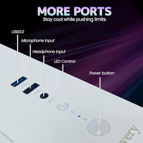 suevery Prebuilt Gaming Desktop Computer | 16G Memory | 512G SSD | AMD Ryzen5 6Cores 3.6G Up to 4.1G | RX 560 4G Graphics Card | Wi-Fi 6 | Gamer PC White Electronics - Size : 32G-1TB-RTX5060 8G - Style : R7-8700F - Image 5