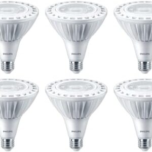 Philips 569731 TrueForce High Lumen LED PAR38 Indoor Flood Light, 27 watt, 2800 lumens, 3000K, Bright White, Dimmable, Medium Base, 120-277V (case of 6) -