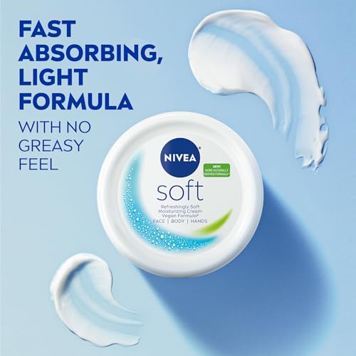 NIVEA Soft Refreshingly Soft Moisturizing Cream for Face, Body and Hands, Lightweight, Non-Greasy, 48-Hour Body Moisturizer with Jojoba Oil and Vitamin E, 6.8 Oz Jar, Pack of 3 Beauty & Personal Care - Size : 6.8 Ounce (Pack of 3) - Image 21
