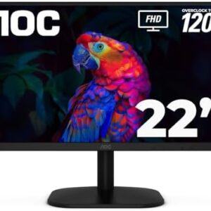 AOC 22B35HM23 22" Full HD (1920 x 1080) 120Hz LED Monitor, Adaptive Sync, VGA & HDMI, Flicker-Free, Low Blue Light, HDR Ready, VESA, Tilt Adjust, Eco-Friendly : Electronics