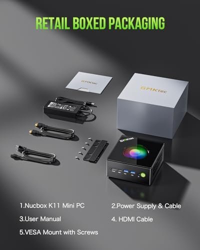 GMKtec Gaming PC, K11 AMD Ryzen 9 8945HS(8C/16T, Up to 5.2GHz), 32GB DDR5 RAM 1TB Mini PC Desktop Computer, Oculink, Dual NIC 2.5GbE LAN, HDMI/DisplayPort/USB4*2 Electronics - Style : K12 H 255 - Size : 32GB DDR5 5600MHz + 512GB SSD - Image 9