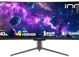 INNOCN 49" 240Hz Curved Monitor Ultrawide Gaming QHD 5120 x 1440P Computer Monitor, R1800, 99% sRGB, HDR400, USB Type C, DisplayPort, HDMI, Built-in Speakers, Height/Tilt Adjustable - 49C1S : Electronics