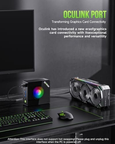 GMKtec Gaming PC, K11 AMD Ryzen 9 8945HS(8C/16T, Up to 5.2GHz), 32GB DDR5 RAM 1TB Mini PC Desktop Computer, Oculink, Dual NIC 2.5GbE LAN, HDMI/DisplayPort/USB4*2 Electronics - Style : K12 H 255 - Size : 32GB DDR5 5600MHz + 512GB SSD - Image 8