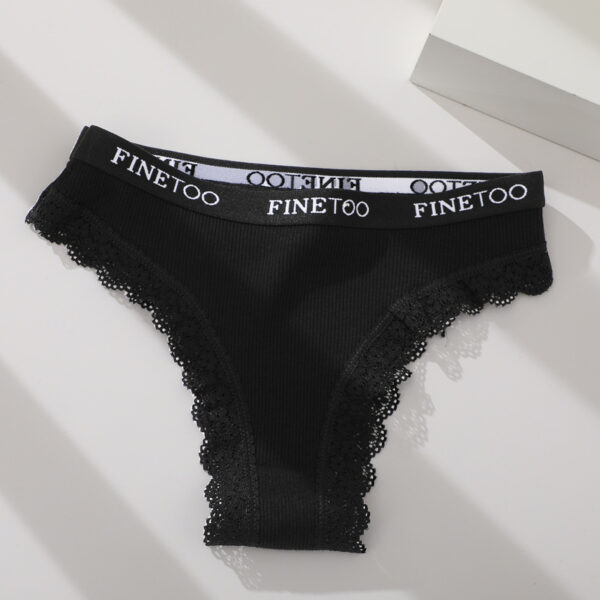 Fashionable Ladies Briefs High Slit Lace Panties Cotton - Image 5