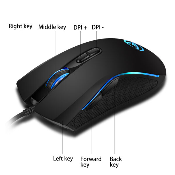 Keyboard And Mouse Suit Color Backlight White And Black Mixed Color - Image 5