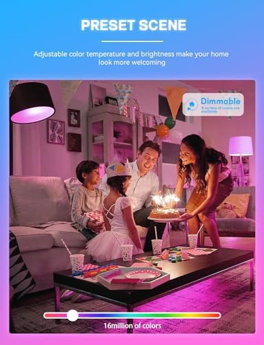 Vanance Smart Light Bulbs 4Pack with Remote, A19 E26 800LM LED Color Changing Light Bulb, WiFi & Bluetooth 5.0, Warm to Cool White, Dimmable, RGB Smart Home Lighting Work with Alexa Google Assistant - - Image 11