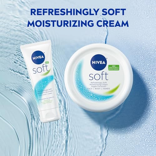 NIVEA Soft Refreshingly Soft Moisturizing Cream for Face, Body and Hands, Lightweight, Non-Greasy, 48-Hour Body Moisturizer with Jojoba Oil and Vitamin E, 6.8 Oz Jar, Pack of 3 Beauty & Personal Care - Size : 6.8 Ounce (Pack of 3) - Image 9