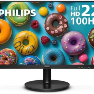Philips 221V8LB 22 inch Class Thin Full HD (1920 x 1080) Monitor, 100Hz Refresh Rate, VESA, HDMI x1, VGA x1, LowBlue Mode, Adaptive Sync, 4 Year Advance Replacement Warranty : Electronics