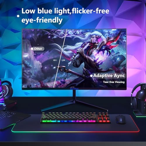 Sealan 24 inch Curved Gaming Computer Monitor FHD 1920x1080p 100Hz Refresh Rate 16:9 Aspect Ratio Free Sync Ergonomic Tilt Home Office Visual Experience for Work Play Support Wallmount (75x75mm) : Electronics - Image 5