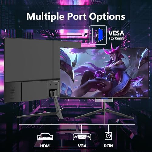 Sealan 24 inch Curved Gaming Computer Monitor FHD 1920x1080p 100Hz Refresh Rate 16:9 Aspect Ratio Free Sync Ergonomic Tilt Home Office Visual Experience for Work Play Support Wallmount (75x75mm) : Electronics - Image 9