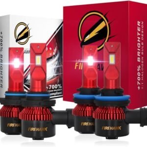 Firehawk 9005/HB3 and H11/H8/H9/H16 LED Bulbs Combo Kit 100,000LM, 2026 New Japanese Chips 6000K Cool White IP68 Fog Light, Pack of 4 : Automotive