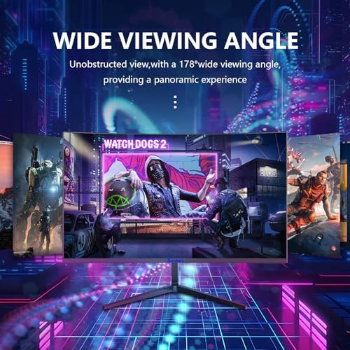 Sealan 24 inch Curved Gaming Computer Monitor FHD 1920x1080p 100Hz Refresh Rate 16:9 Aspect Ratio Free Sync Ergonomic Tilt Home Office Visual Experience for Work Play Support Wallmount (75x75mm) : Electronics - Image 12