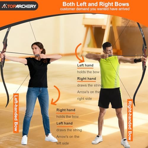 TOPARCHERY 60" Recurve Bow Set, Improved Takedown Recurve Bow and Arrow Set for Adults and Beginners Enthusiasts - Practice Bow Kit Left/Right Hand-40LB Right Hand : Sports & Outdoors - Image 12